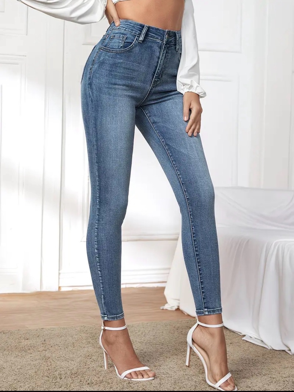 Lot of 3 pairs - Classic High-Waist Blue Skinny Jeans - Women